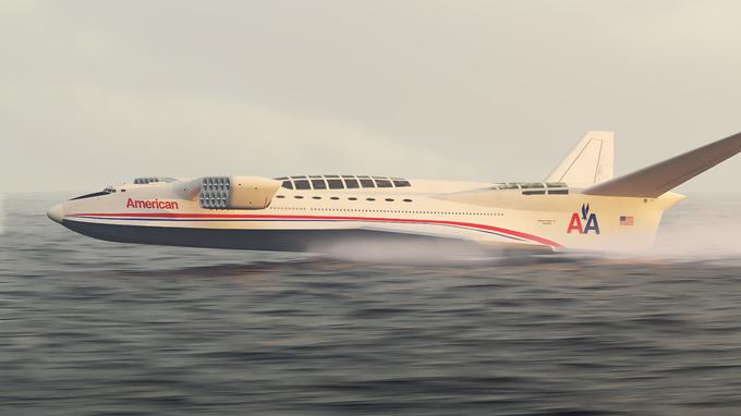 Plovilo bi v dolžino merilo 172,5 metra in bi trideset metrov nad morjem "letelo" s hitrostjo do 700 kilometrov na uro. | Foto: Tim Samedov/Artstation