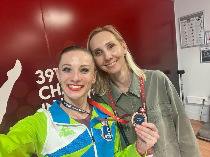 "Vse srce in dušo sem dala temu športu. Zdaj si želim začeti novo poglavje kariere kot trenerka in sodnica," je izpostavila Vedenejeva. | Foto: Gimnastična zveza Slovenije