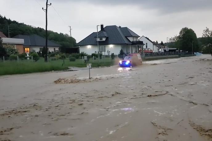 Poplavljena cesta do Grajene | Foto Četrtna skupnost Grajena pri Ptuju