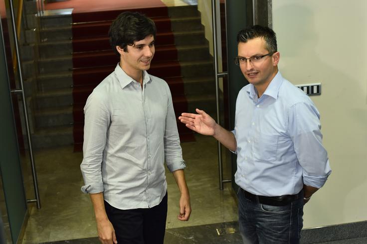 Luka Mesec Marjan Šarec | Foto: STA ,
