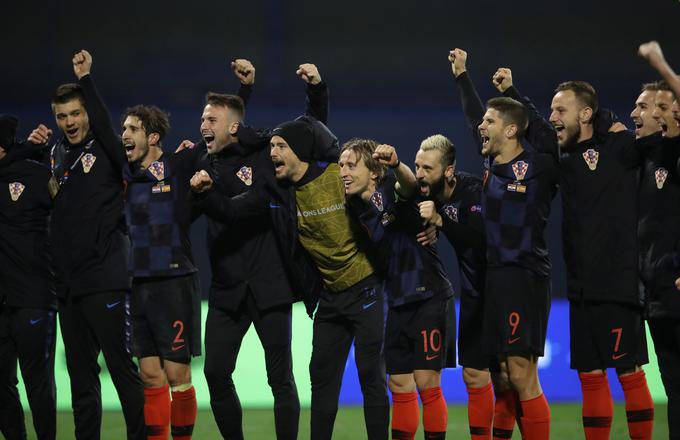 Hrvaški nogometaši nastopajo v elitni skupini lige narodov. Tako so se leta 2018 veselili domače zmage nad Španijo. | Foto: Reuters