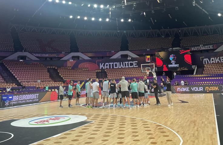 Slovenci so v torek že trenirali v Katovicah. | Foto: Sportal