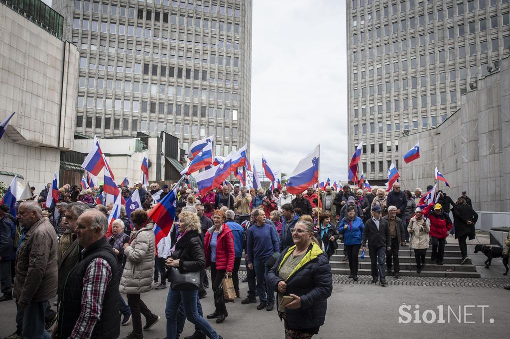 Protestni shod upokojencev. Pavle Rupar Upokojenci