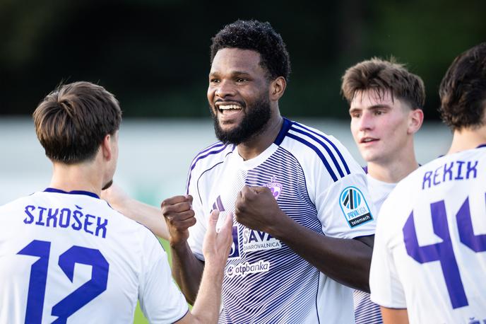 Benjamin Tetteh | Mariborčani so v gosteh s 3:2 premagali Aluminij, Benjamin Tetteh pa je poskočil na vrh lestvice najboljših strelcev. | Foto Jure Banfi