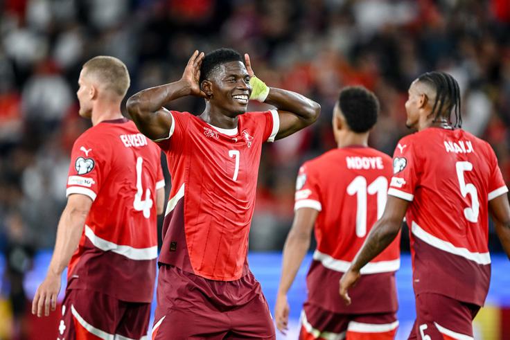 Breel Embolo je Kosovu zabil dva gola, jutri bo ogrožal Jana Oblaka. | Foto: Guliverimage