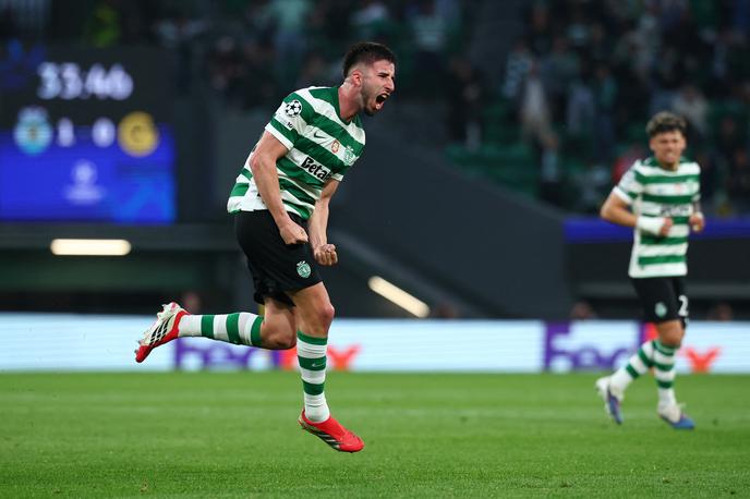 Sporting Bodo Glimt | Veselje Goncala Inacia po prvem zadetku Sportinga | Foto Reuters