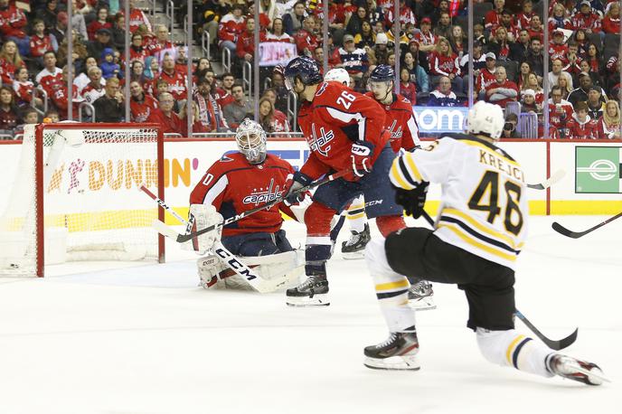 Washington Capitals vs Boston Bruins | Washington Capitals so priznali premoč Bostonu, edini gol na tekmi je zabil David Krejči. | Foto Reuters