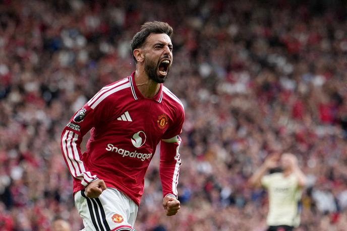 Bruno Fernandes, Manchester United | Bruno Fernandes je bil junak nedeljske zmage Manchestra Unitedanad Ipswichem. | Foto Reuters