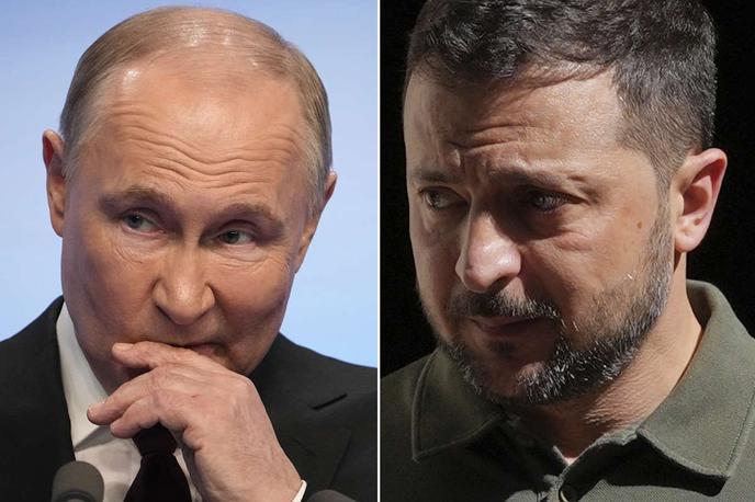 Vladimir Putin, Volodimir Zelenski | Eno ključnih odprtih vprašanj na poti do morebitnega mirovnega dogovora med Ukrajino in Rusijo je vprašanje ozemlja.  | Foto Guliverimage