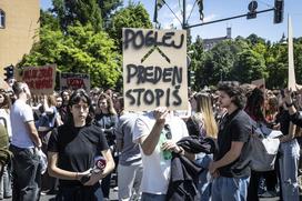 Protest študentov na Aškrčevi.