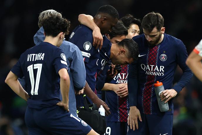 Achraf Hakimi, PSG | Achraf Hakimi bo zaradi poškodbe gležnja manjkal približno šest tednov. | Foto Reuters