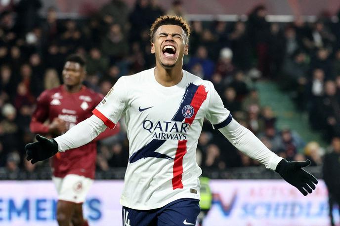 Desire Doue Metz PSG | Za Parižane je v Metzu dosegel zadetek tudi junak finala lige prvakov Desire Doue. | Foto Reuters