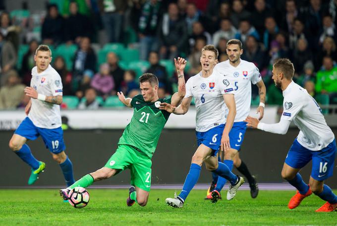 V teh kvalifikacijah je igral na vseh petih tekmah Slovenije in dosegel en gol. | Foto: Vid Ponikvar