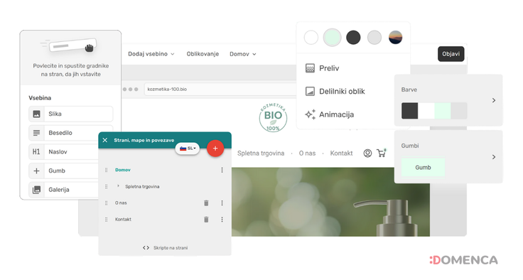 Urejevalnik Domenca spletna trgovina. | Foto: WEBTASY, D.O.O.