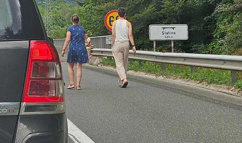 Šokantni prizori s štajerske avtoceste: vožnja v napačno smer, otroci na vozišču