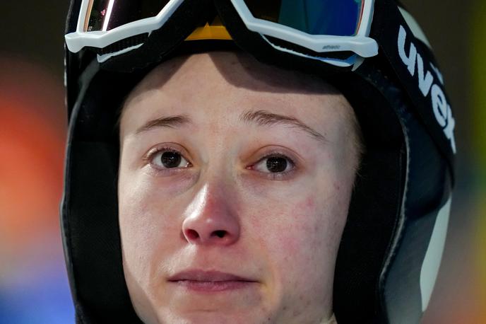 Nika Prevc | Nika Prevc je imela na treh trening skokih 1., 2. in 4. rezultat. S svojim četrtkovim nastopom ni bila zadovoljna. | Foto Guliverimage