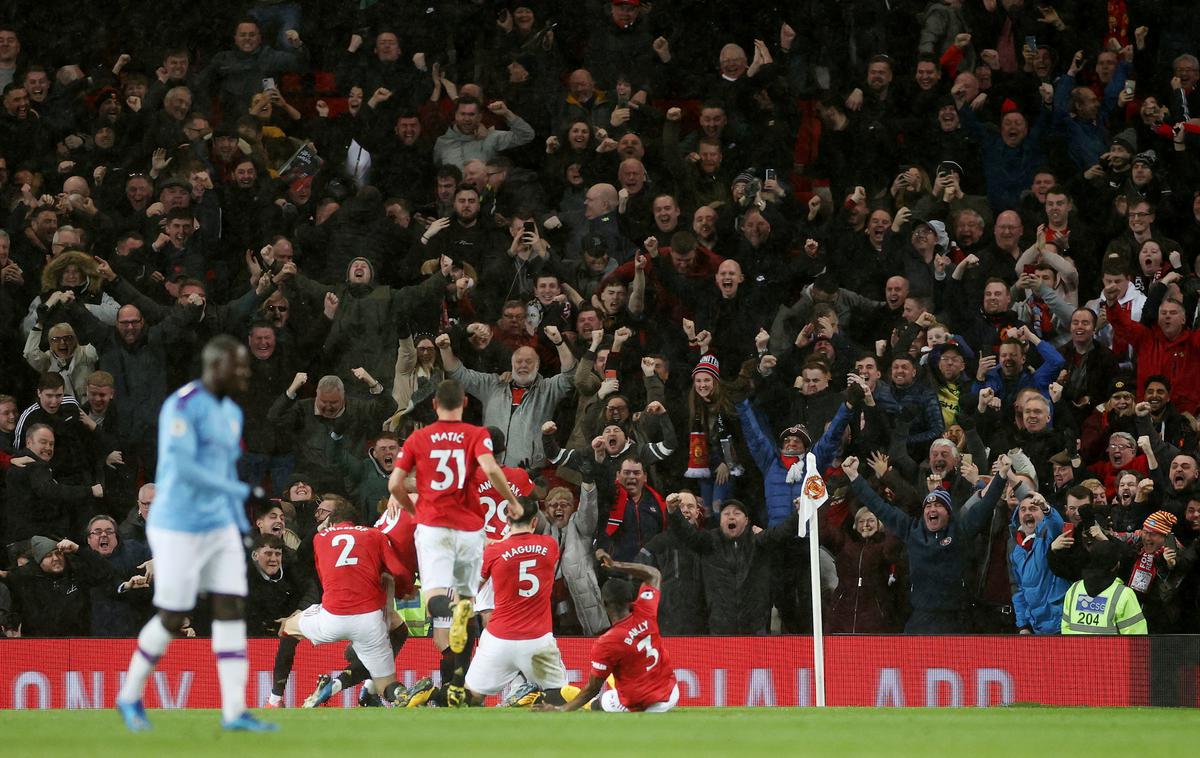 Manchester United | Veliko veselje nogometašev Manchester Uniteda na Old Traffordu. | Foto Reuters