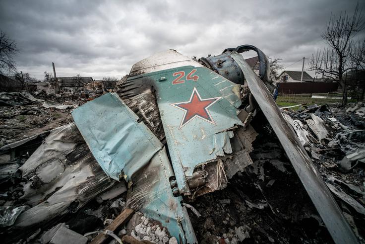 Ostanki sestreljenega suhoja su-34 v Ukrajini, april 2022 | Foto: AP / Guliverimage