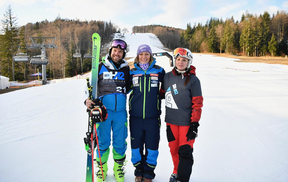 downhillka | Ilka Štuhec v družbi zmagovalcev: Klemna Cizeja in Tine Šmon