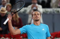 Zverev in Blockx v polfinalu Madrida, Draper bo izpustil Roland Garros