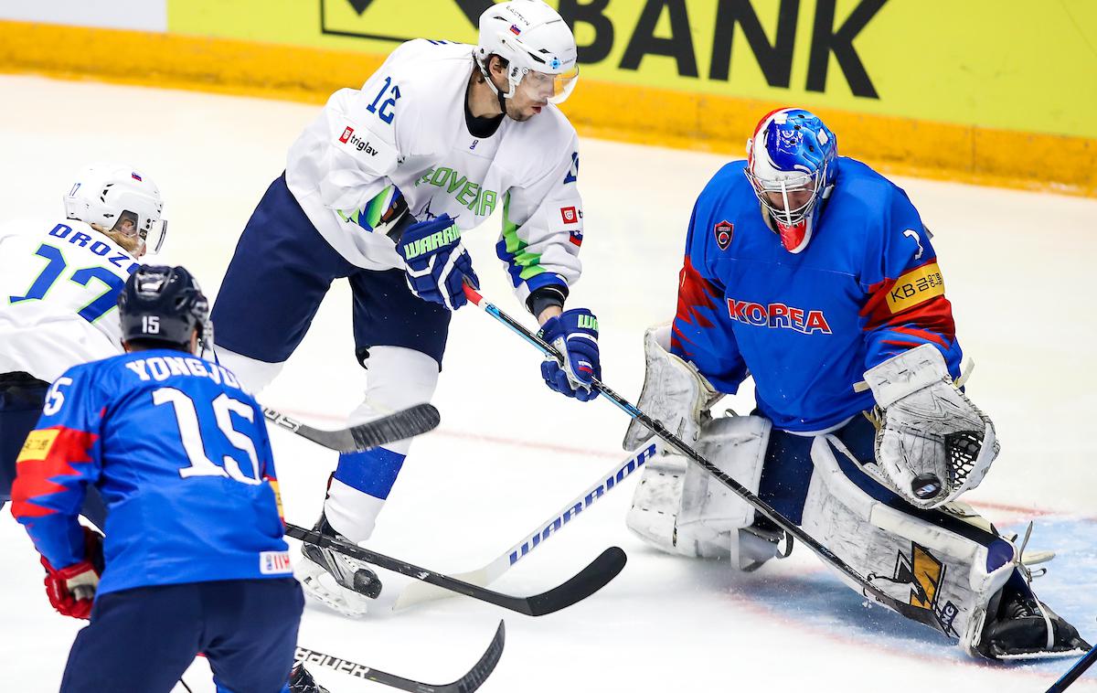 Slovenija Južna Koreja svetovno prvenstvo v hokeju 2019 | Slovenci so izgubili tudi drugo tekmo prvenstva. Potem ko so proti Južni Koreji vodili s 3:1, so izgubili s 3:5. | Foto Matic Klanšek Velej/Sportida