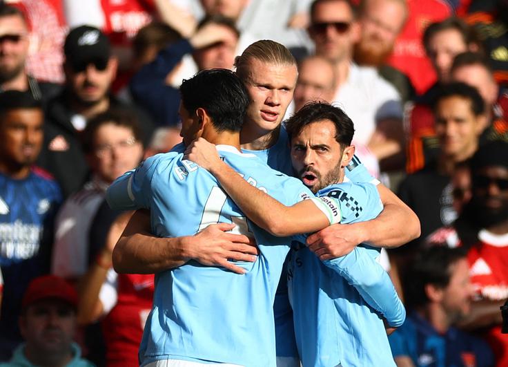 Erling Haaland je poskrbel za vodstvo Cityja. | Foto: Reuters