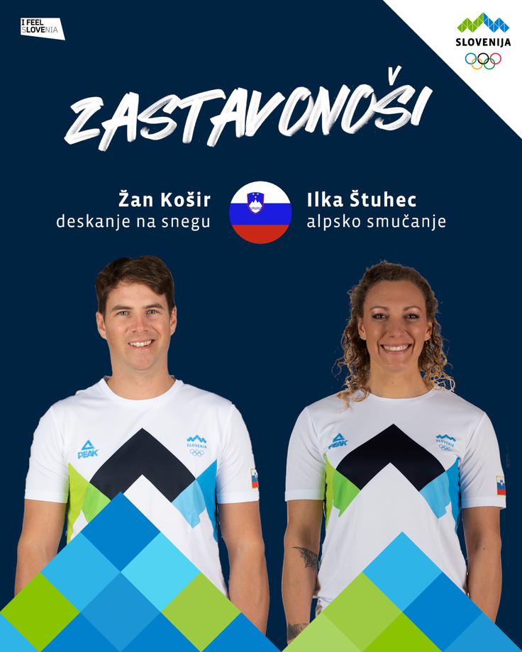 Žan Košir Ilka Štuhec - slovenski zastavonoši. | Foto: 