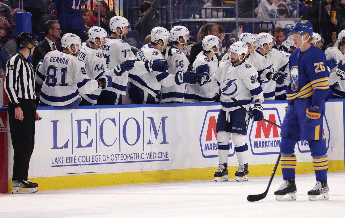 Tampa Bay Lightning Nikita Kučerov | Nikita Kučerov je k visoki zmagi nad Buffalom prispeval tri gole. | Foto Guliverimage