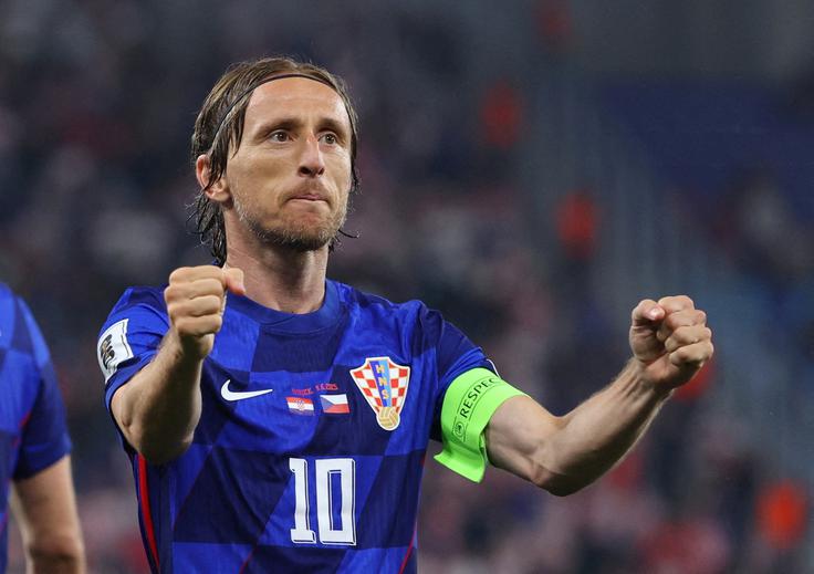 Luka Modrić bo danes, če bo nastopil, vknjižil že 198. nastop za hrvaško reprezentanco. | Foto: Reuters