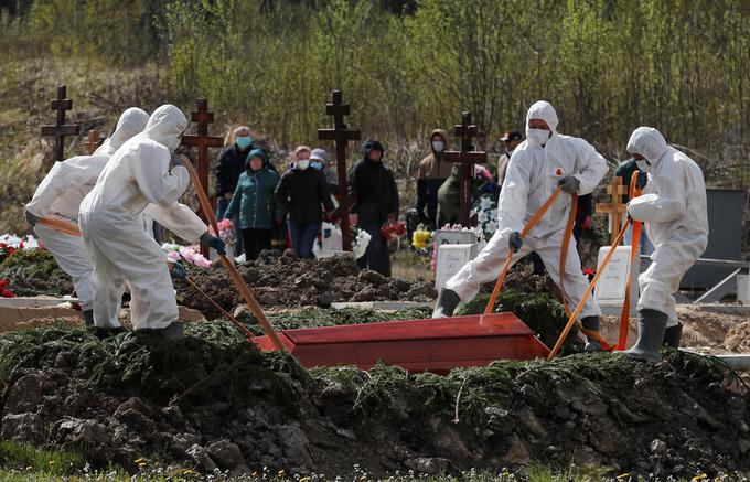  V zadnjih 24 urah je v Rusiji zaradi covid-19 umrlo še 91 bolnikov, skupno pa že 2.722. | Foto: Reuters
