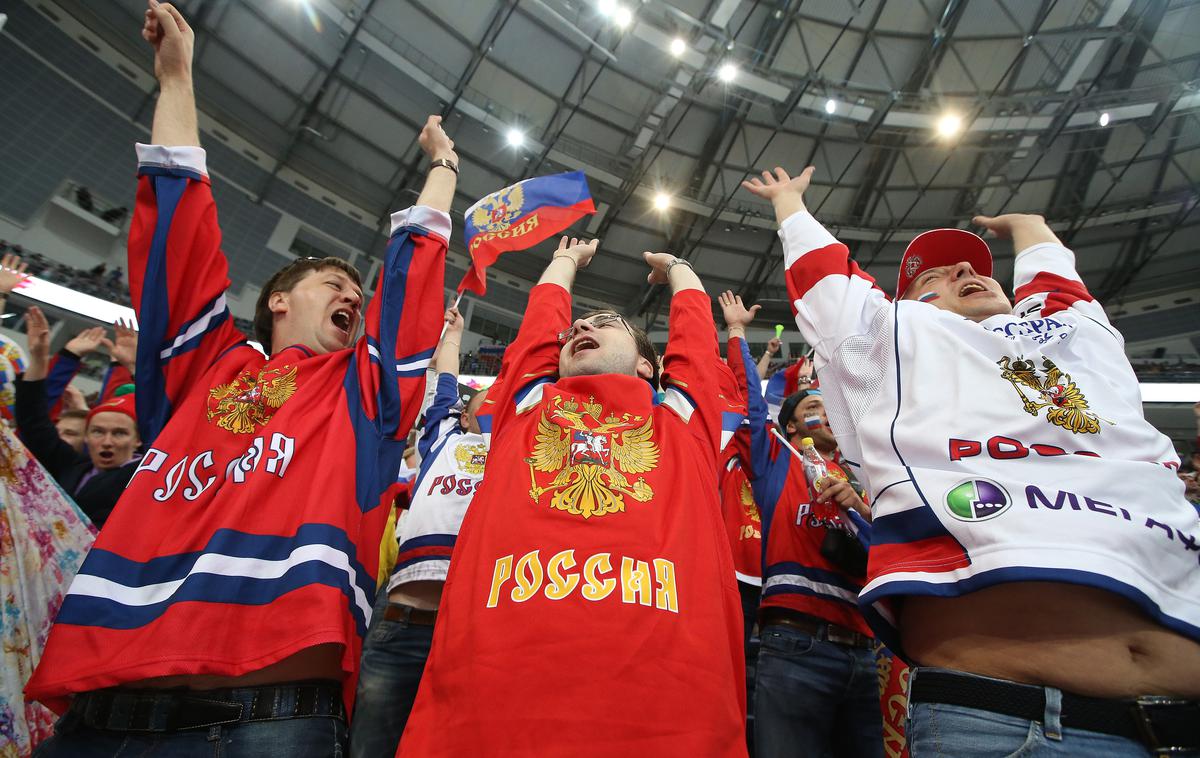 Rusija navijači | Ruski navijači bodo za svoje reprezentante na prihodnjem svetovnem prvenstvu navijali v sosednji Belorusiji in ne v Latviji. | Foto Reuters