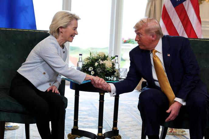 Ursula von der Leyen in Donald Trump | Predsednica Evropske komisije Ursula von der Leyen in ameriški predsednik Donald Trump | Foto Reuters