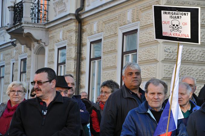 protest proti migrantskemu centru v Beli krajini | Foto: STA ,