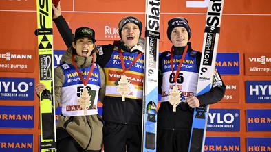 Izjemen slovenski dan: "rumeni" Lanišek do zmage, Prevc tretji!