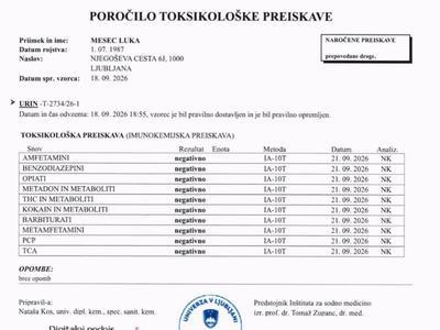 Luka Mesec objavil rezultate testa na prepovedane droge