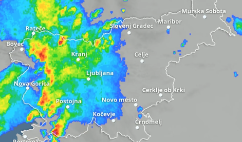 Na poti nevihte z nalivi in sunki vetra po vsej Sloveniji #video