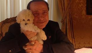 Selfieji s kužki in gledanje Evrovizije: Berlusconi je na Instagramu