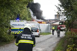 Požar v Stegnah v Ljubljani.