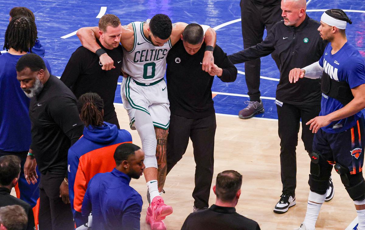 Jayson Tatum | Jayson Tatum je s poškodbo ahilove tetive končal s sezono. | Foto Reuters