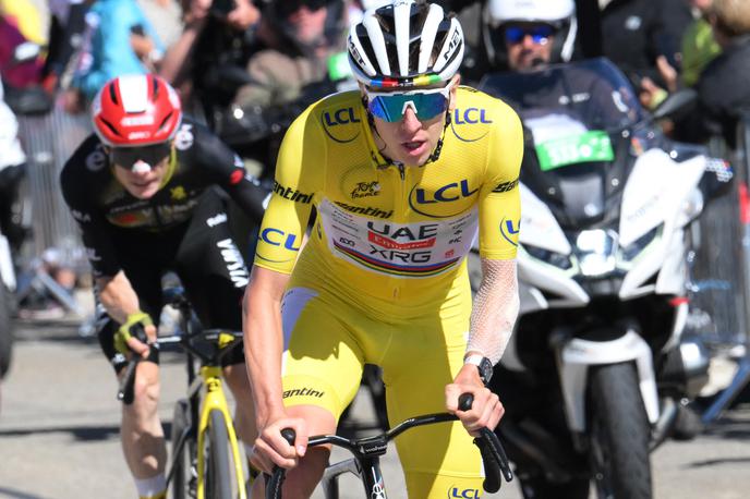 Tadej Pogačar, Jonas Vingegaard | "Bili so trenutki, ko sem se mučil," je po napornem zaključnem vzponu 16. etape Toura priznal slovenski as Tadej Pogačar. | Foto Reuters