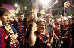 Relativno mirno slavje v Barceloni (video)