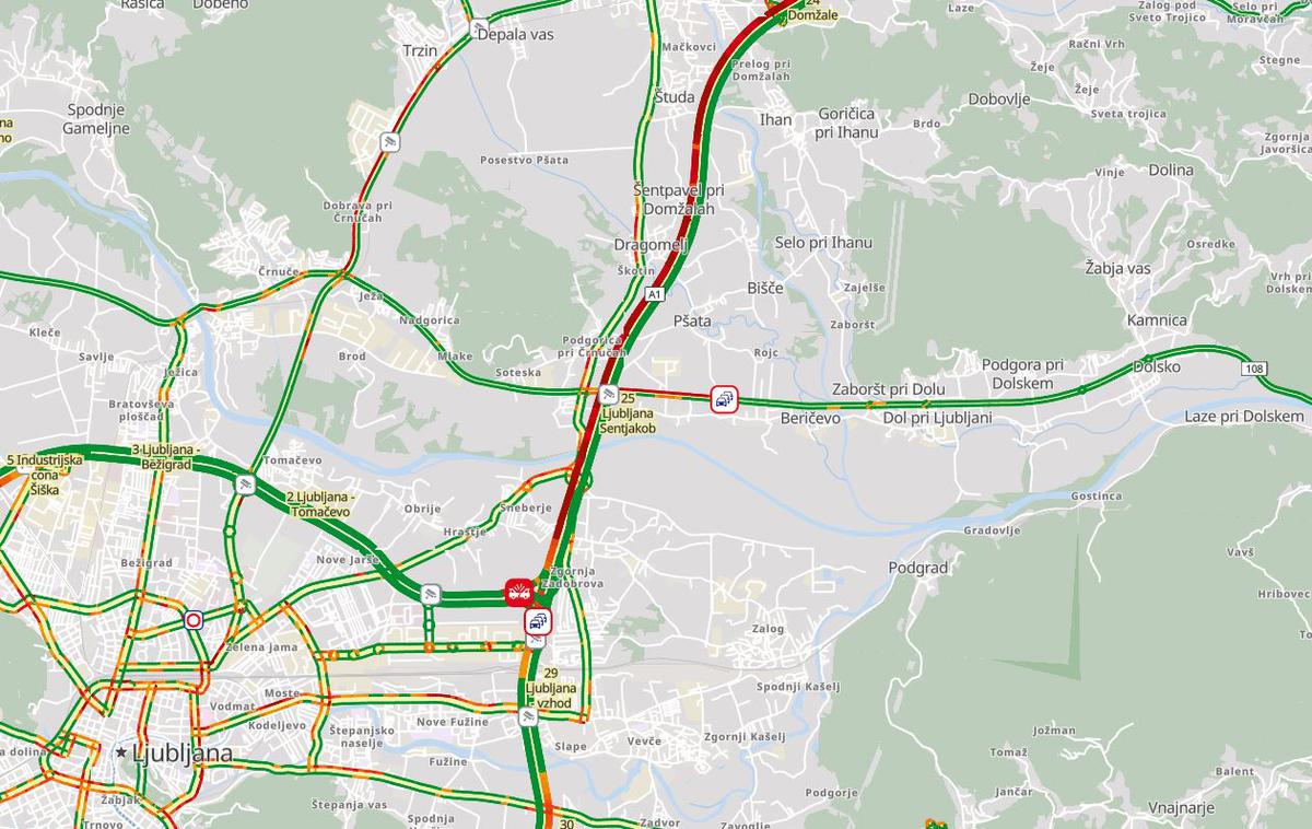 nesreča, zastoj, obvoznica | Foto DARS