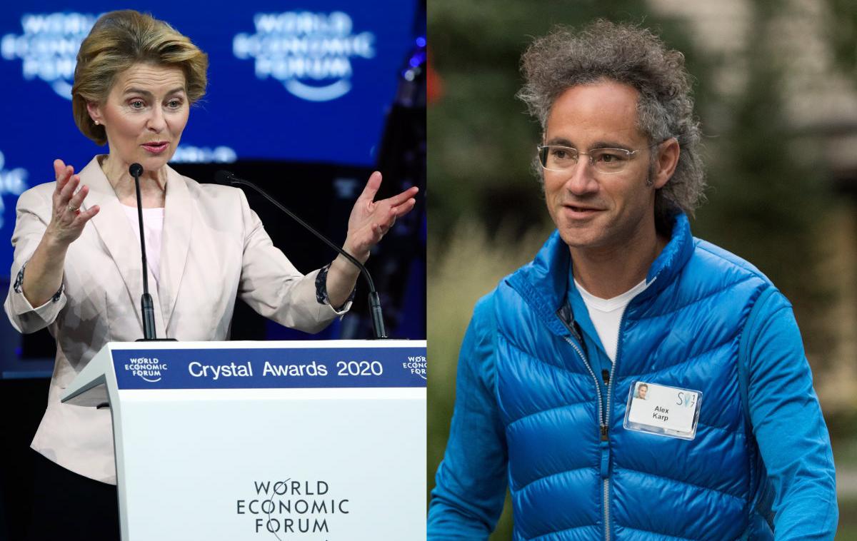 Ursula von der Leyen, Alex Karp | Nihče ne ve, o čem sta govorila Ursula von der Leyen in Alex Karp. | Foto Reuters / Getty Images