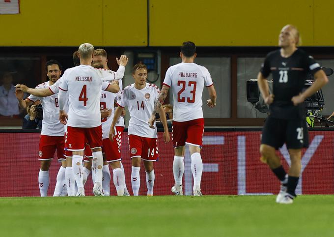 Danska je v ponedeljek premagala Avstrijo in vpisala še drugo zaporedno zmago v gosteh v ligi narodov. | Foto: Reuters