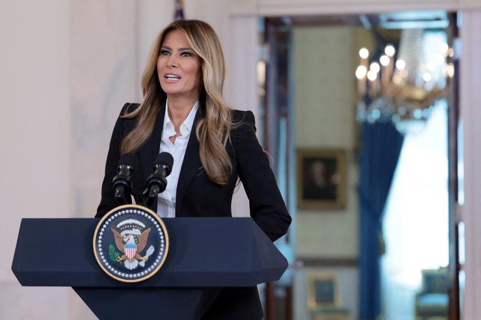 Melani Trump | Melania Trump je imela nagovor v avli Bele hiše.  | Foto Reuters