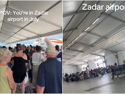 Turisti se na TikToku zgražajo nad letališčem v Zadru