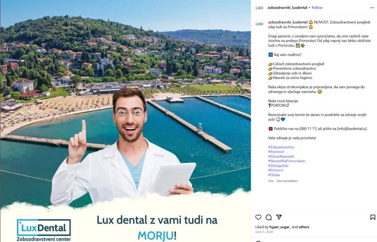 LUX dental | Foto: posnetek zaslona/LUX dental