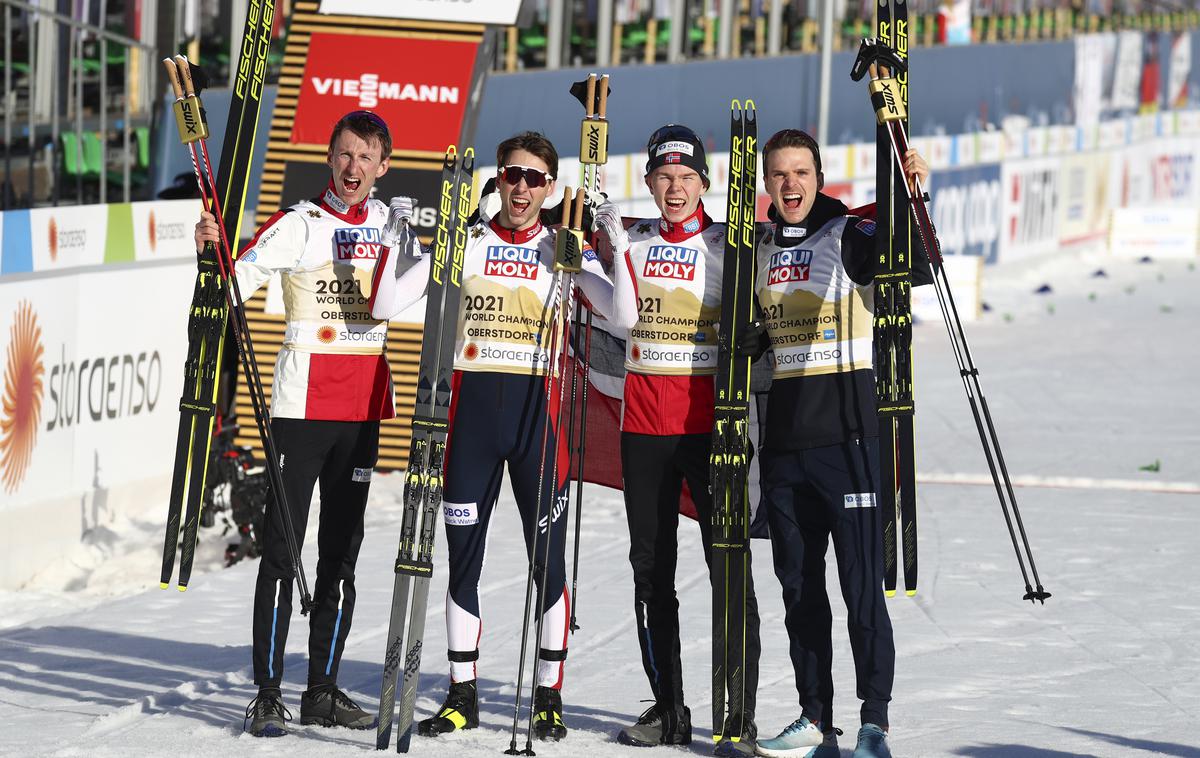 nordijska kombinacija Oberstdorf Norveška | Norveški kombinatorci so ekipni svetovni prvaki. | Foto Guliverimage