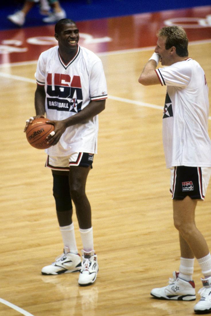 Magic Johnson & Larry Bird Leta 1992 sta bila člana prvotnega Dream tema na OI v Barceloni. | Foto: Guliverimage