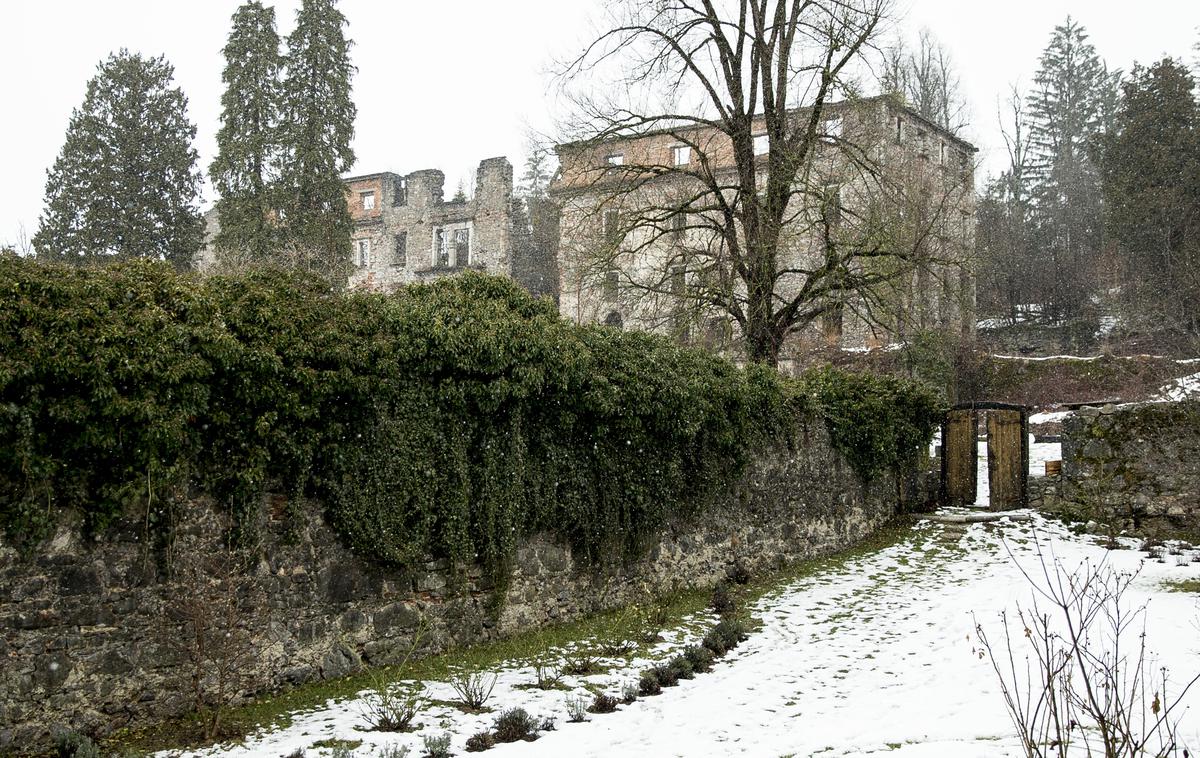 grad Haasberg | Ruševine gradu Haasberg, ki je nekdaj veljal za enega najlepših baročnih dvorcev v Sloveniji in s svojim dragocenim inventarjem tudi enega najbogatejših, stojijo v bližini Planine pri Rakeku nad sotesko reke Unice. | Foto Ana Kovač